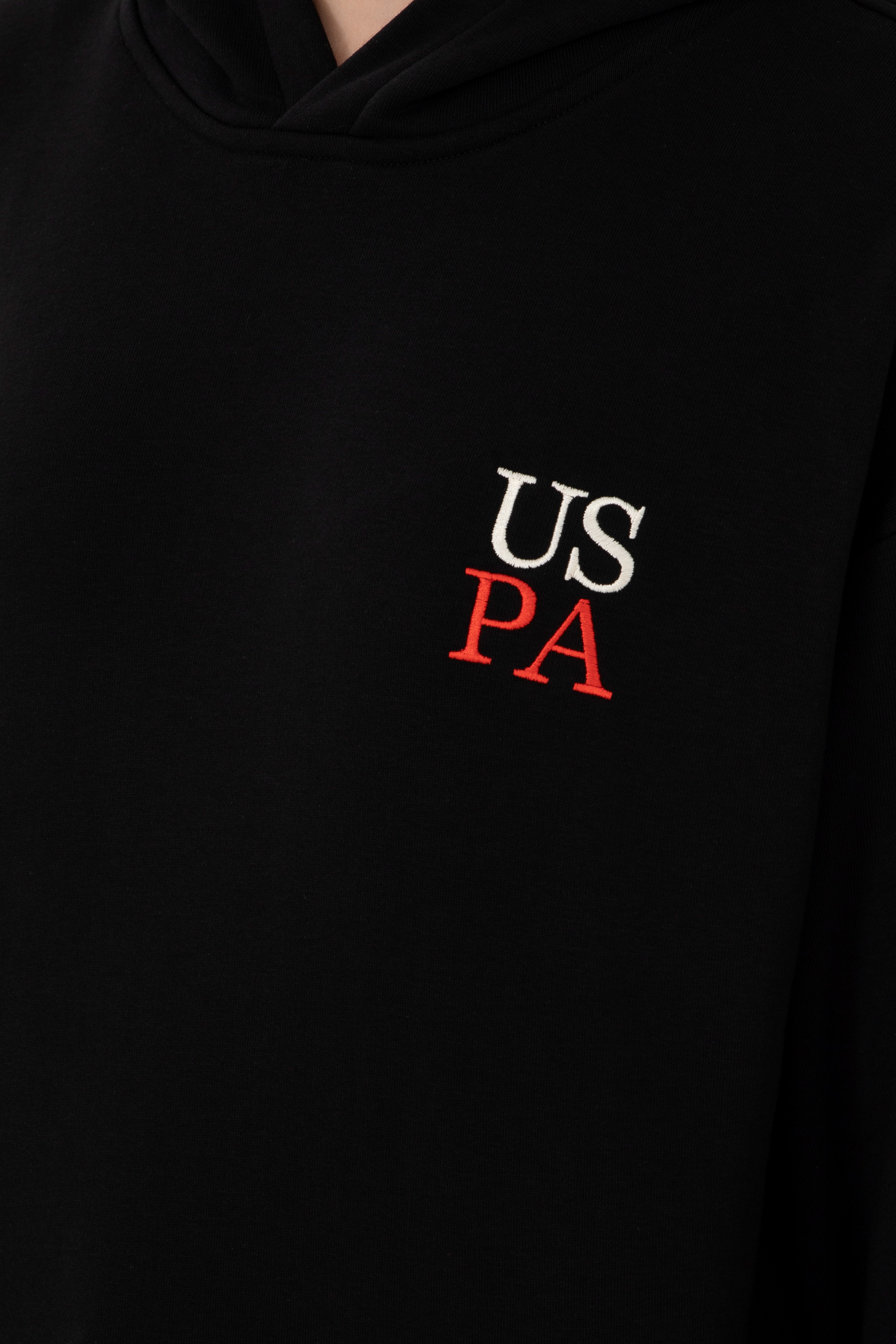 Kadın Siyah Kapüşonlu Sweatshirt - Image 7