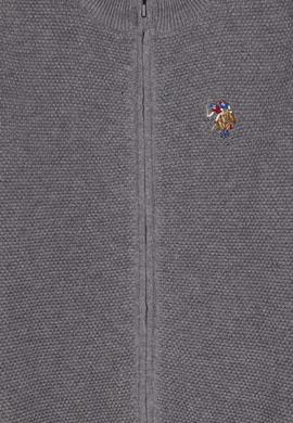 Erkek Çocuk Fermuarlı Gri Melanj Triko Hırka - 50300739006