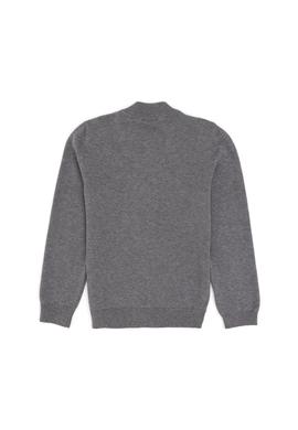 Erkek Çocuk Fermuarlı Gri Melanj Triko Hırka - 50300739006