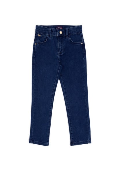 Kız Çocuk Koyu Mavi Jean Pantolon