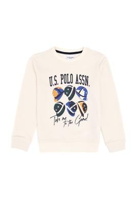 Erkek Çocuk Krem Bisiklet Yaka Sweatshirt - 50290663018