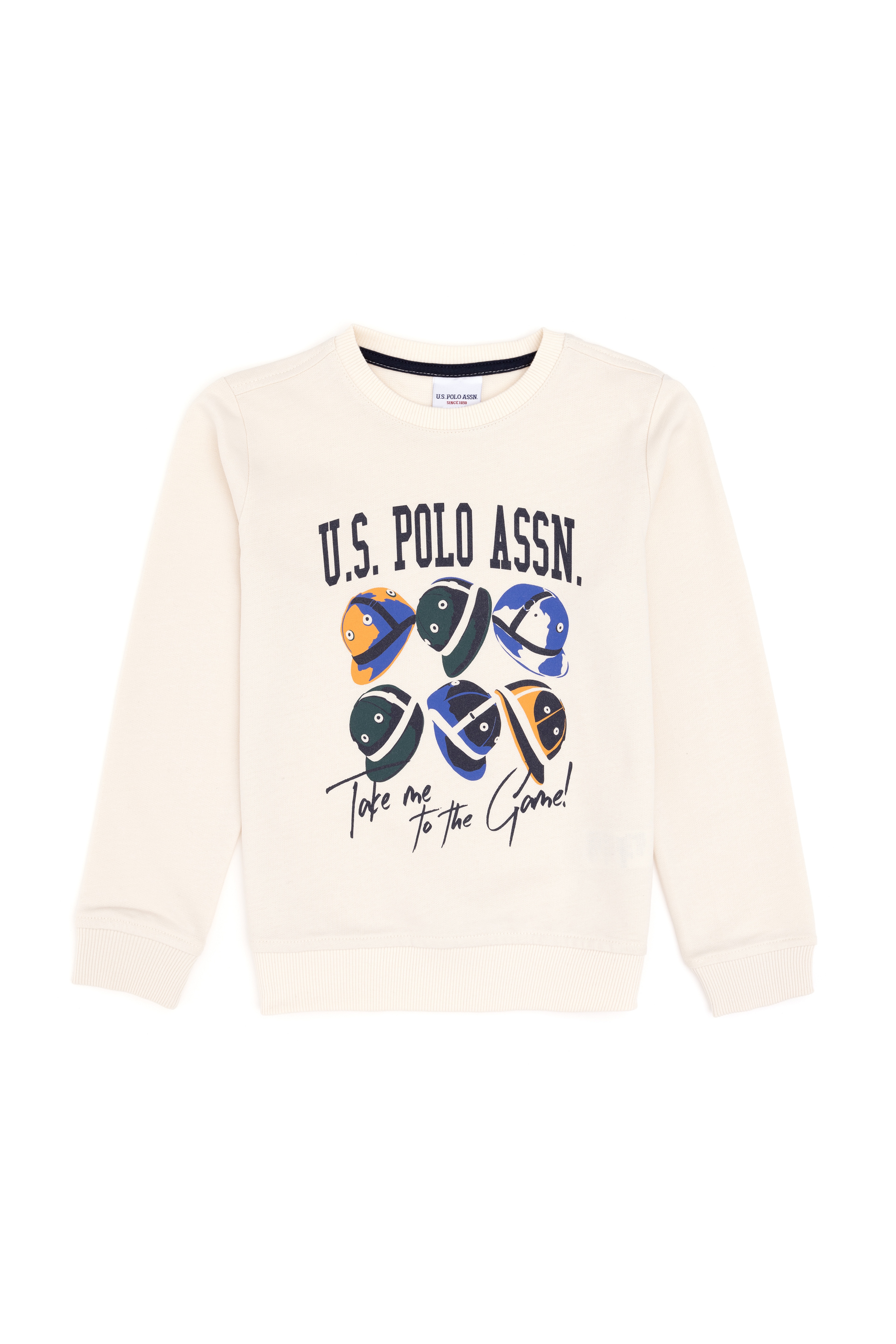 Erkek Çocuk Krem Bisiklet Yaka Sweatshirt