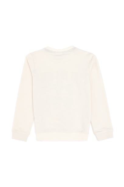 Erkek Çocuk Krem Bisiklet Yaka Sweatshirt