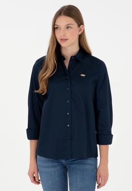Kadın Lacivert Uzun Kollu Gömlek - 50297108014