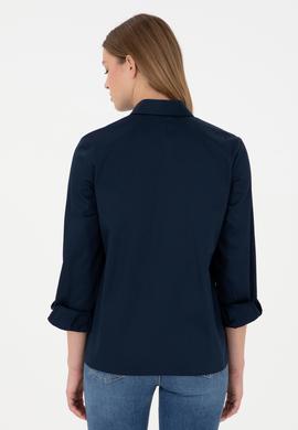 Kadın Lacivert Uzun Kollu Gömlek - 50297108014