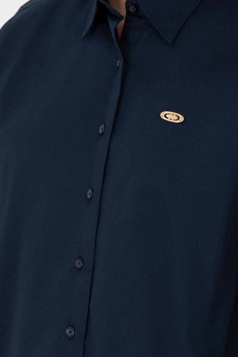 Kadın Lacivert Uzun Kollu Gömlek - 50297108014