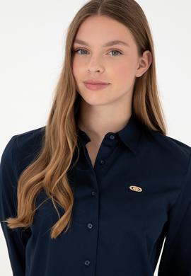 Kadın Lacivert Uzun Kollu Gömlek - 50297108014