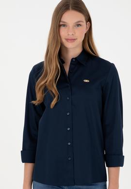 Kadın Lacivert Uzun Kollu Gömlek - 50297108014