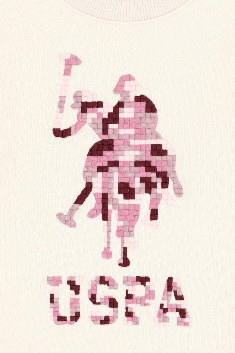 Kız Çocuk Krem Bisiklet Yaka Sweatshirt - 50292564005