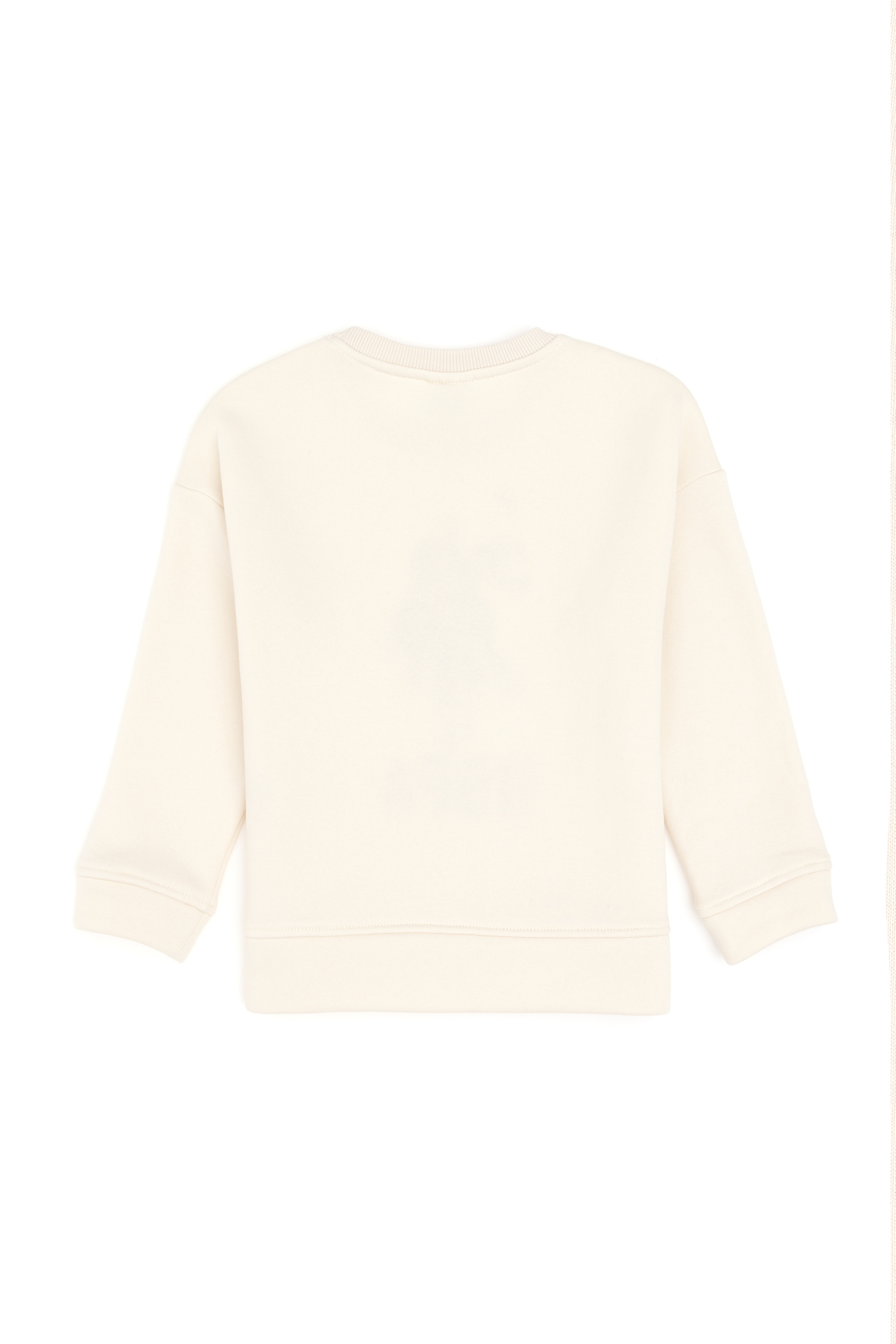 Kız Çocuk Krem Bisiklet Yaka Sweatshirt - Image 3