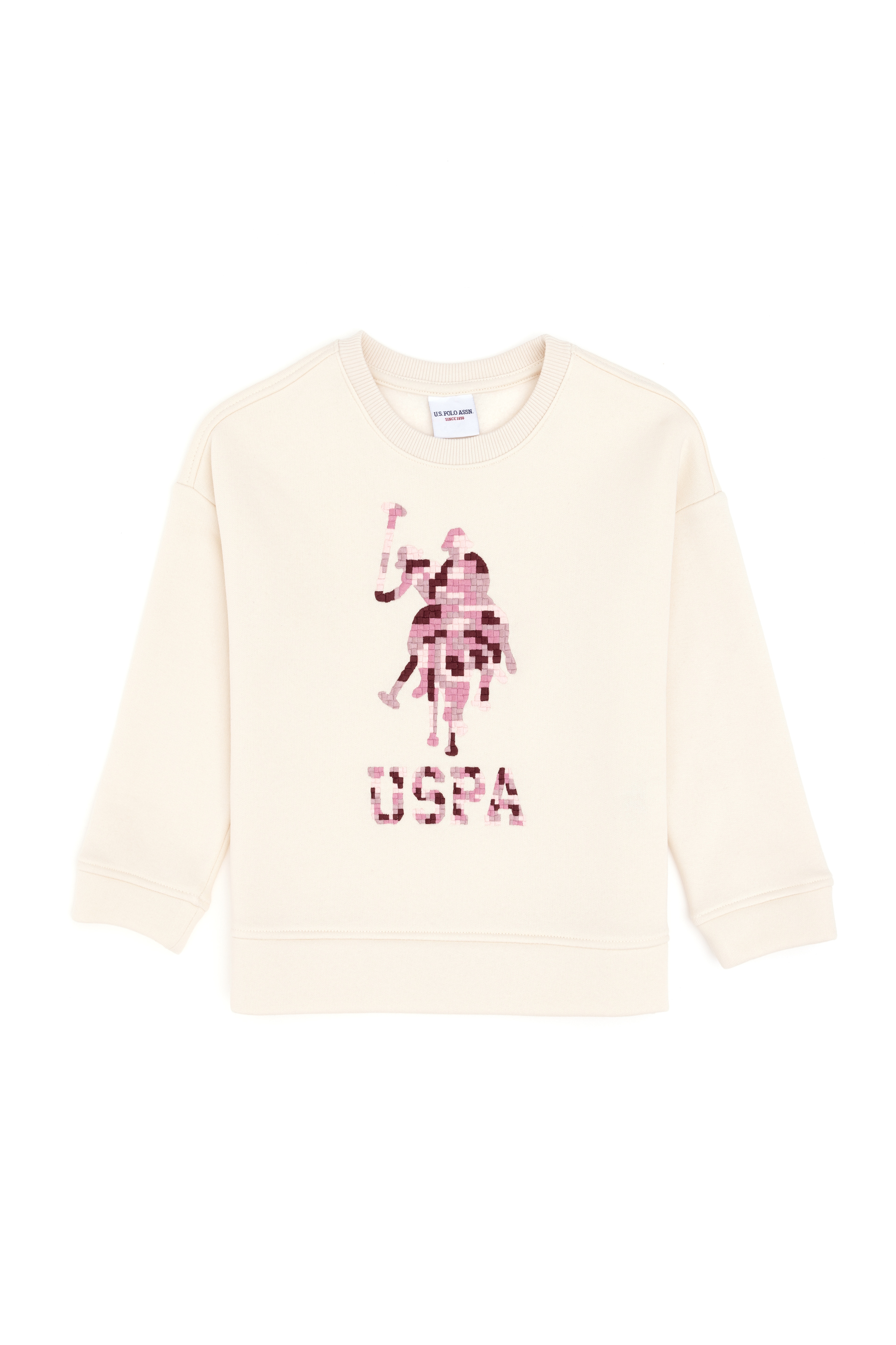 Kız Çocuk Krem Bisiklet Yaka Sweatshirt - Image 2