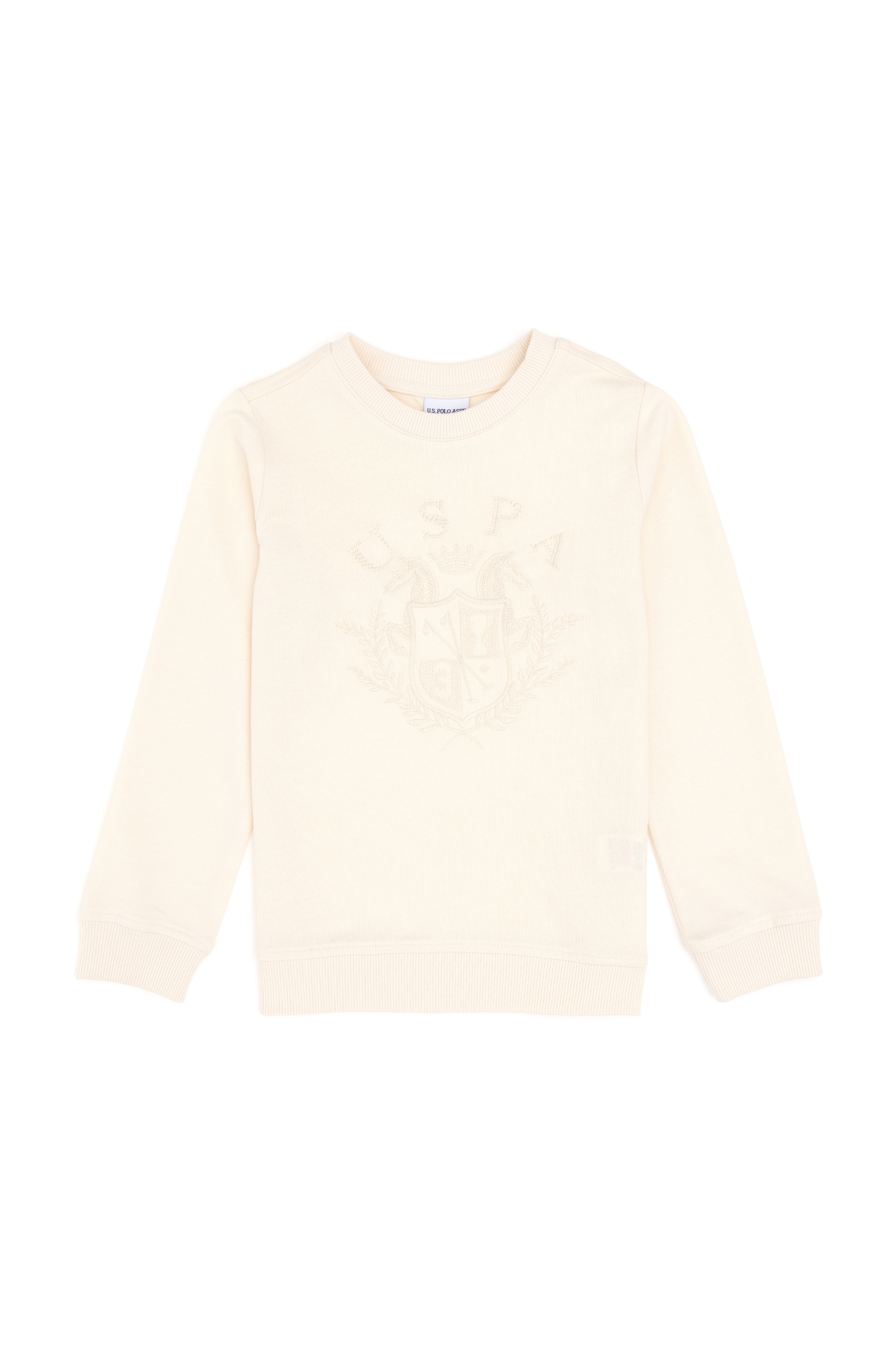 Erkek Çocuk Krem Bisiklet Yaka Sweatshirt