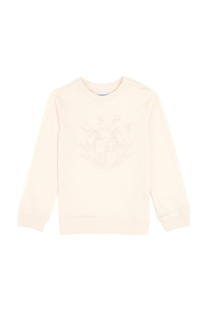 Erkek Çocuk Krem Bisiklet Yaka Sweatshirt