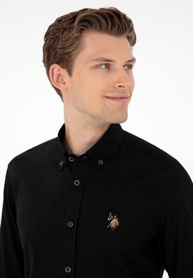 Erkek Siyah Uzun Kollu Basic Gömlek - 50295675075