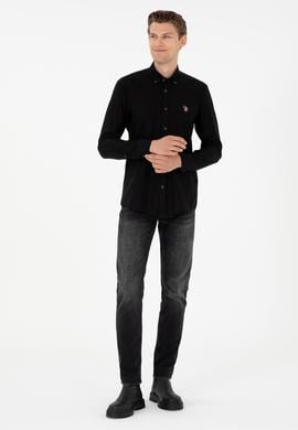 Erkek Siyah Uzun Kollu Basic Gömlek - 50295675075