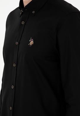 Erkek Siyah Uzun Kollu Basic Gömlek - 50295675075