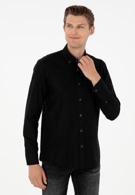 Erkek Siyah Uzun Kollu Basic Gömlek - 50295675075
