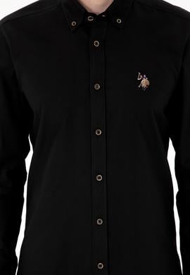 Erkek Siyah Uzun Kollu Basic Gömlek - 50295675075