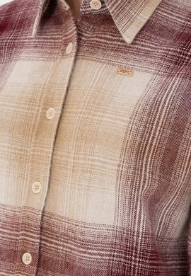 Kadın Bordo Uzun Kollu Gömlek - 50297439005