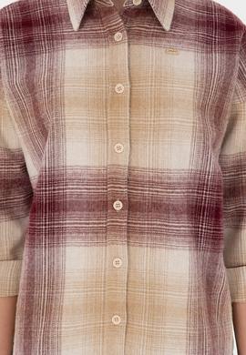 Kadın Bordo Uzun Kollu Gömlek - 50297439005