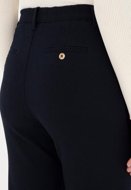 Kadın Lacivert Carrot Hight Waist Fit Kanvas Pantolon - 50298544002