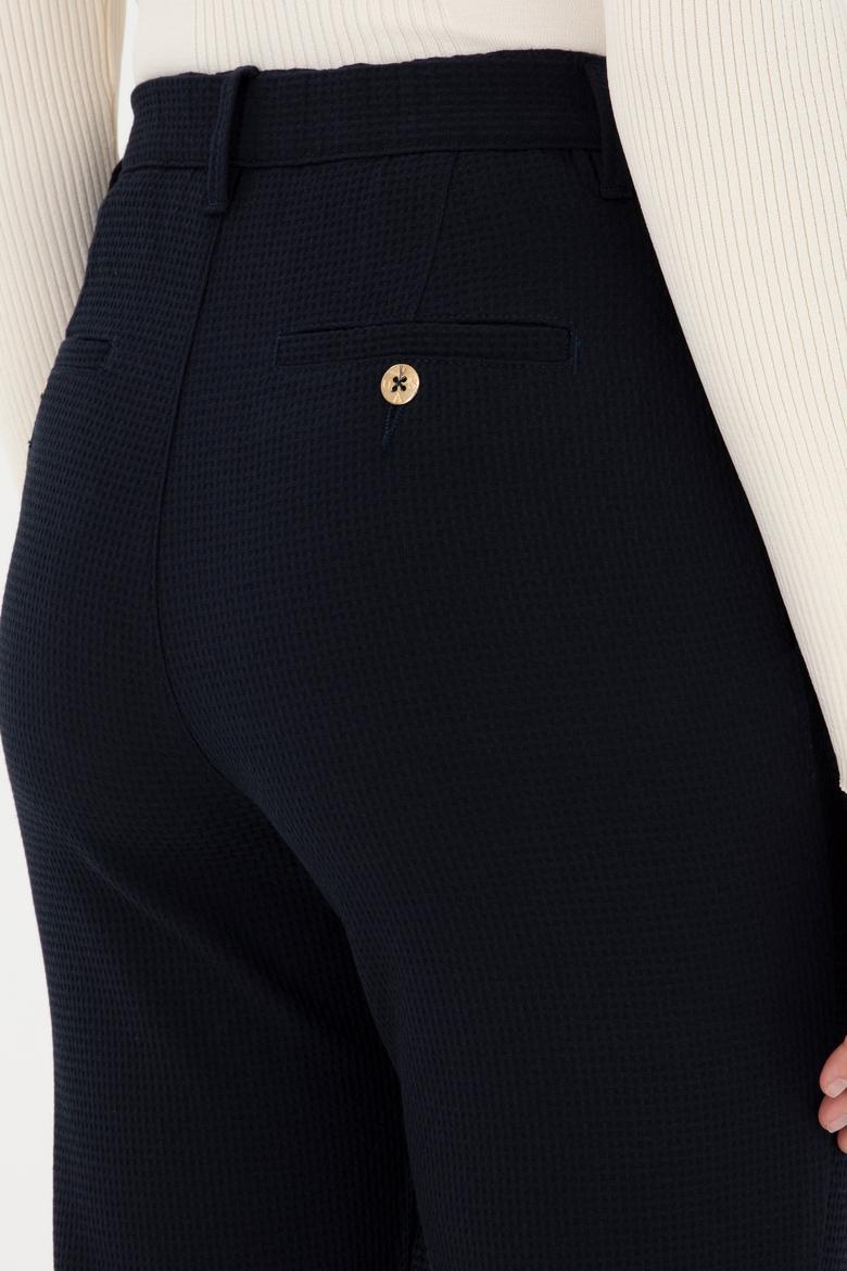 Kadın Lacivert Carrot Hight Waist Fit Kanvas Pantolon - 50298544002