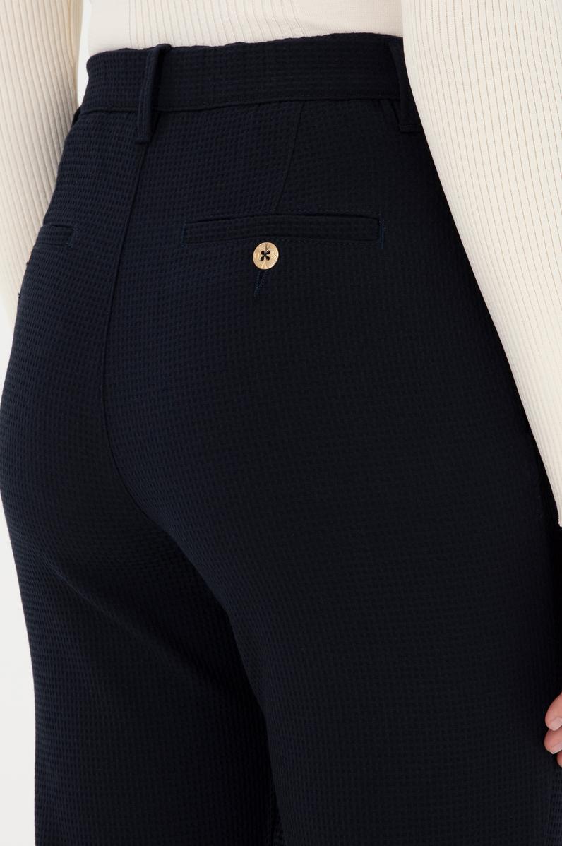 Kadın Lacivert Carrot Hight Waist Fit Kanvas Pantolon