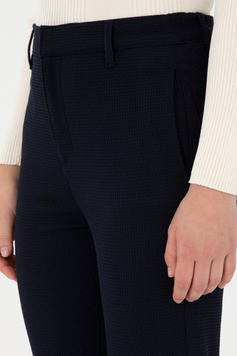 Kadın Lacivert Carrot Hight Waist Fit Kanvas Pantolon - 50298544002
