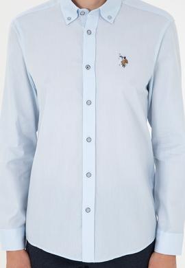 Erkek Açık Mavi Uzun Kollu Basic Gömlek - 50295675001