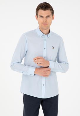 Erkek Açık Mavi Uzun Kollu Basic Gömlek - 50295675001