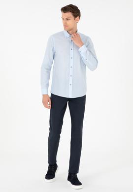 Erkek Açık Mavi Uzun Kollu Basic Gömlek - 50295675001
