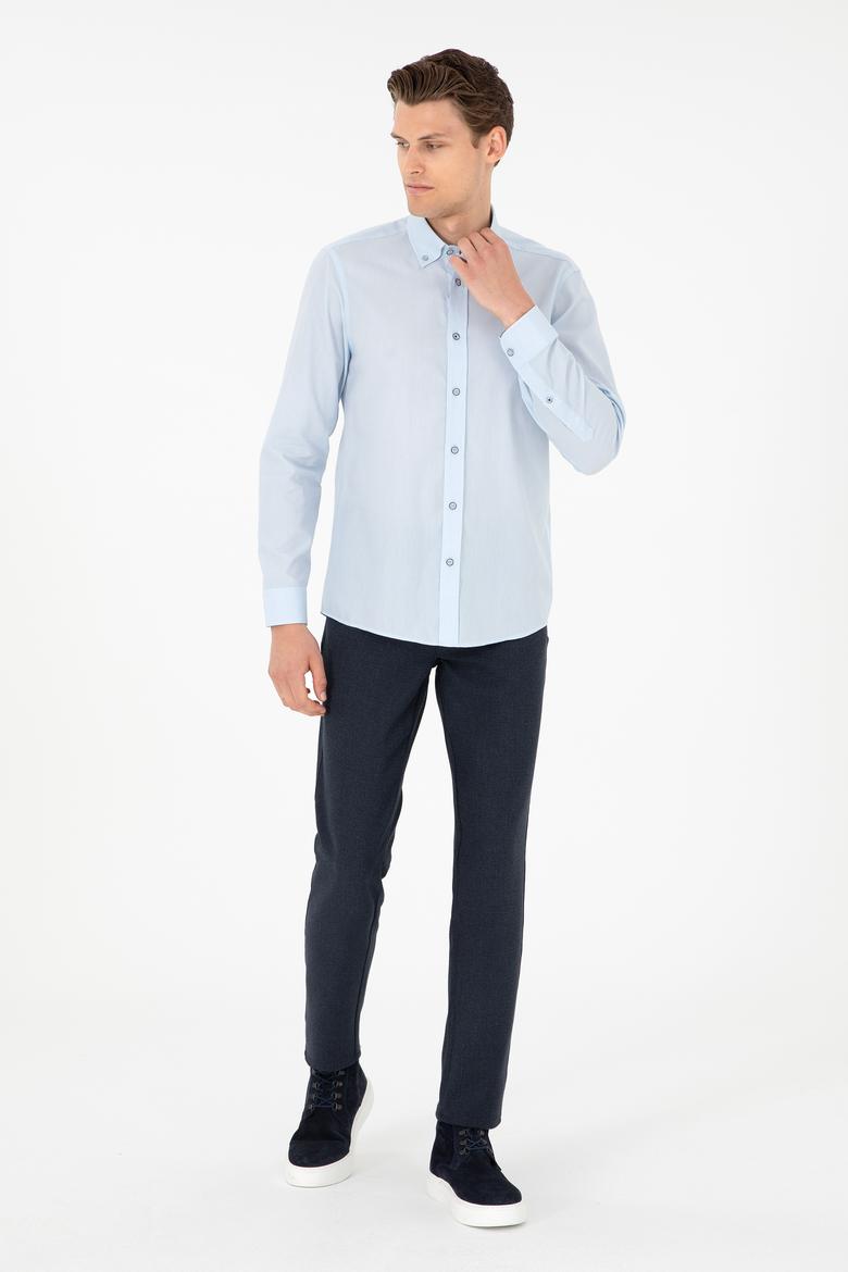 Erkek Açık Mavi Uzun Kollu Basic Gömlek - 50295675001