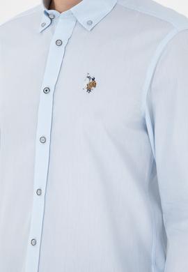 Erkek Açık Mavi Uzun Kollu Basic Gömlek - 50295675001