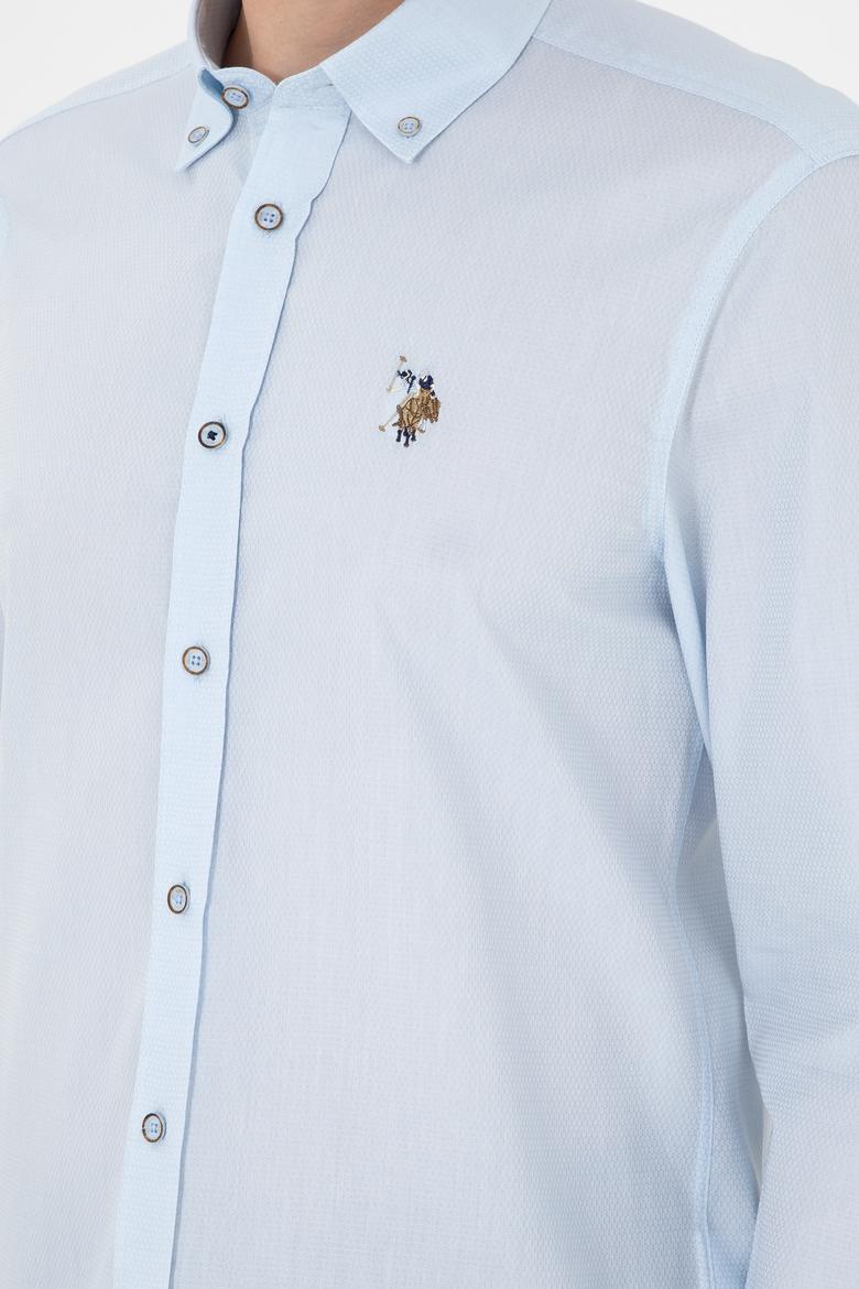 Erkek Açık Mavi Uzun Kollu Basic Gömlek - 50295675001