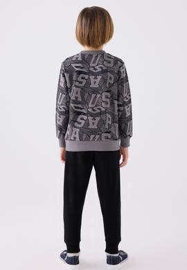 Erkek Çocuk Koyu Gri Pijama Takımı - 50299493002