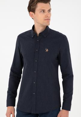 Erkek Lacivert Uzun Kollu Basic Gömlek - 50293980093