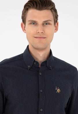 Erkek Lacivert Uzun Kollu Basic Gömlek - 50293980093