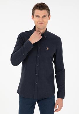 Erkek Lacivert Uzun Kollu Basic Gömlek - 50293980093