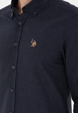 Erkek Lacivert Uzun Kollu Basic Gömlek - 50293980093