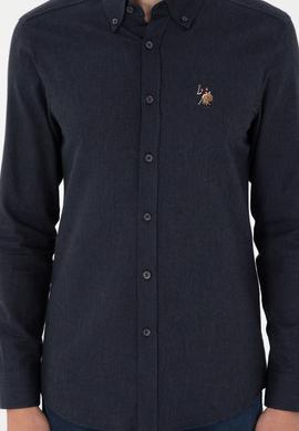 Erkek Lacivert Uzun Kollu Basic Gömlek - 50293980093