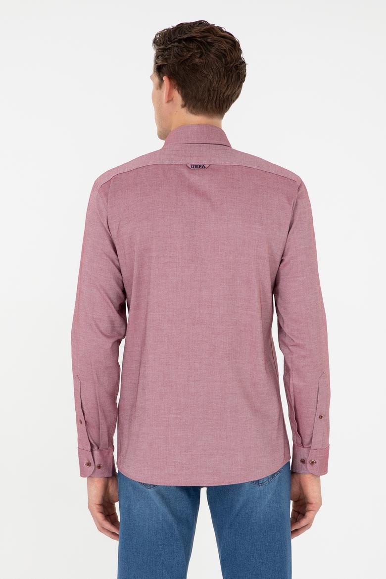 Erkek Bordo Uzun Kollu Basic Gömlek - 50293847025