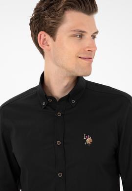 Erkek Siyah Uzun Kollu Basic Gömlek - 50293847091