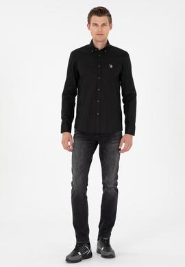 Erkek Siyah Uzun Kollu Basic Gömlek - 50293847091
