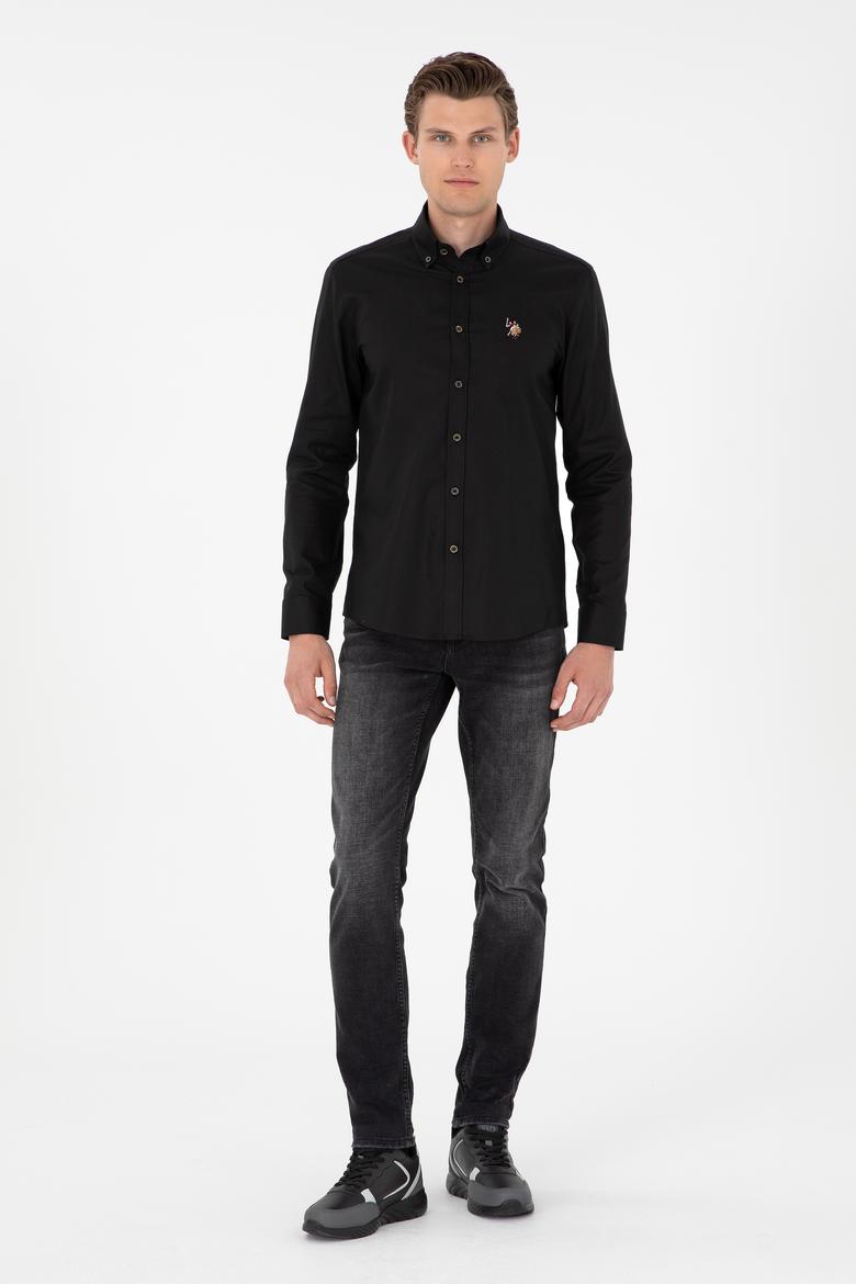 Erkek Siyah Uzun Kollu Basic Gömlek - 50293847091