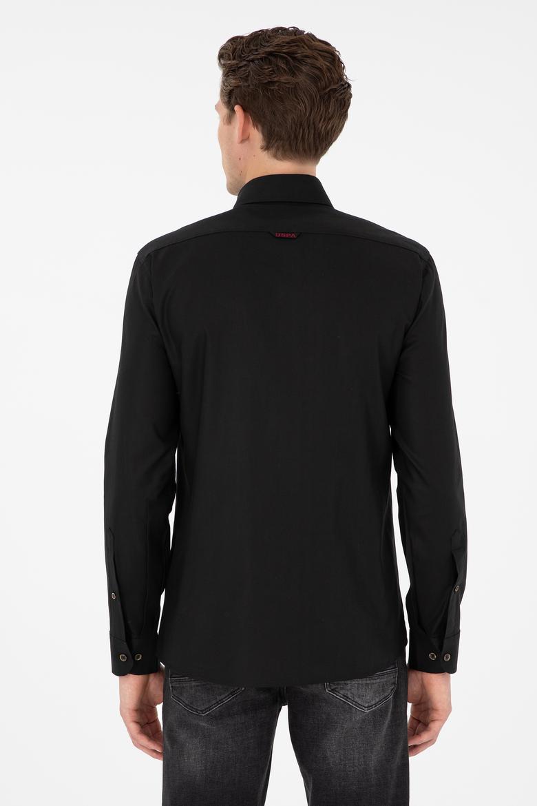 Erkek Siyah Uzun Kollu Basic Gömlek - 50293847091