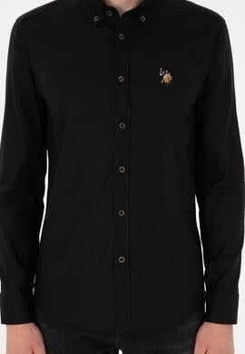 Erkek Siyah Uzun Kollu Basic Gömlek - 50293847091