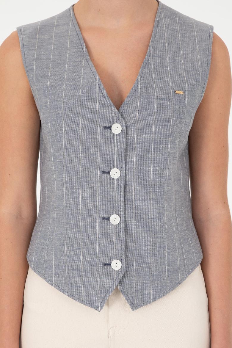 Kadın Mavi Yelek - 50284655068