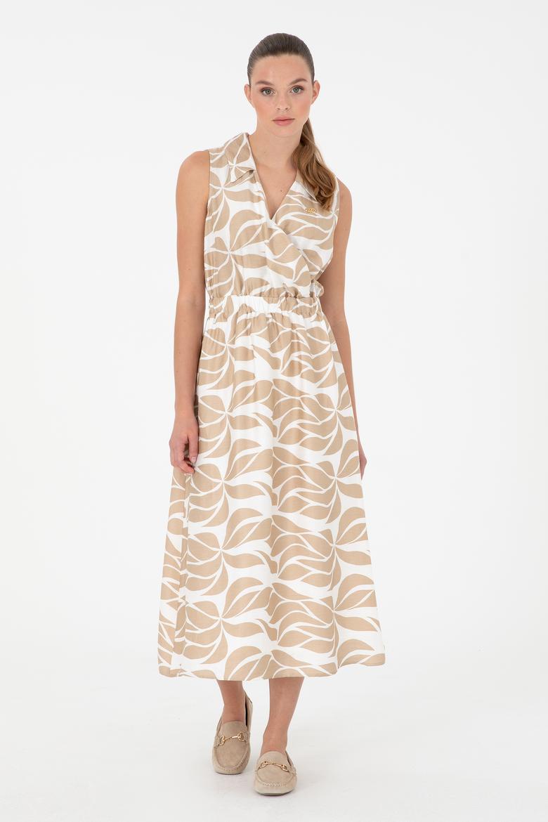 Kadın Haki Midi Boy Dokuma Elbise - 50289476005