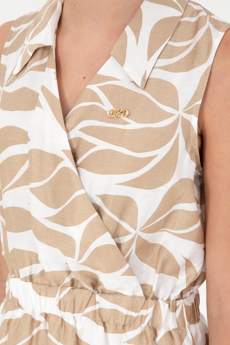 Kadın Haki Midi Boy Dokuma Elbise - 50289476005