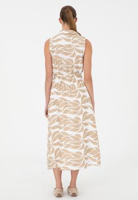 Kadın Haki Midi Boy Dokuma Elbise - 50289476005